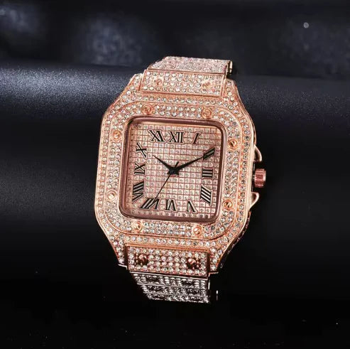 Unisex Diamond Bust Down Watch