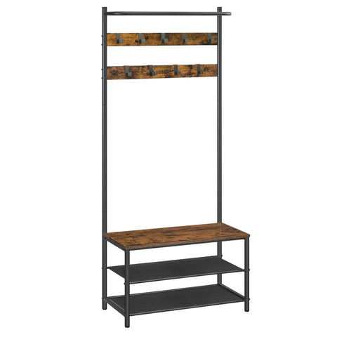 Hall Tree with Bench and Shoe Storage Frugal Finds Galore
