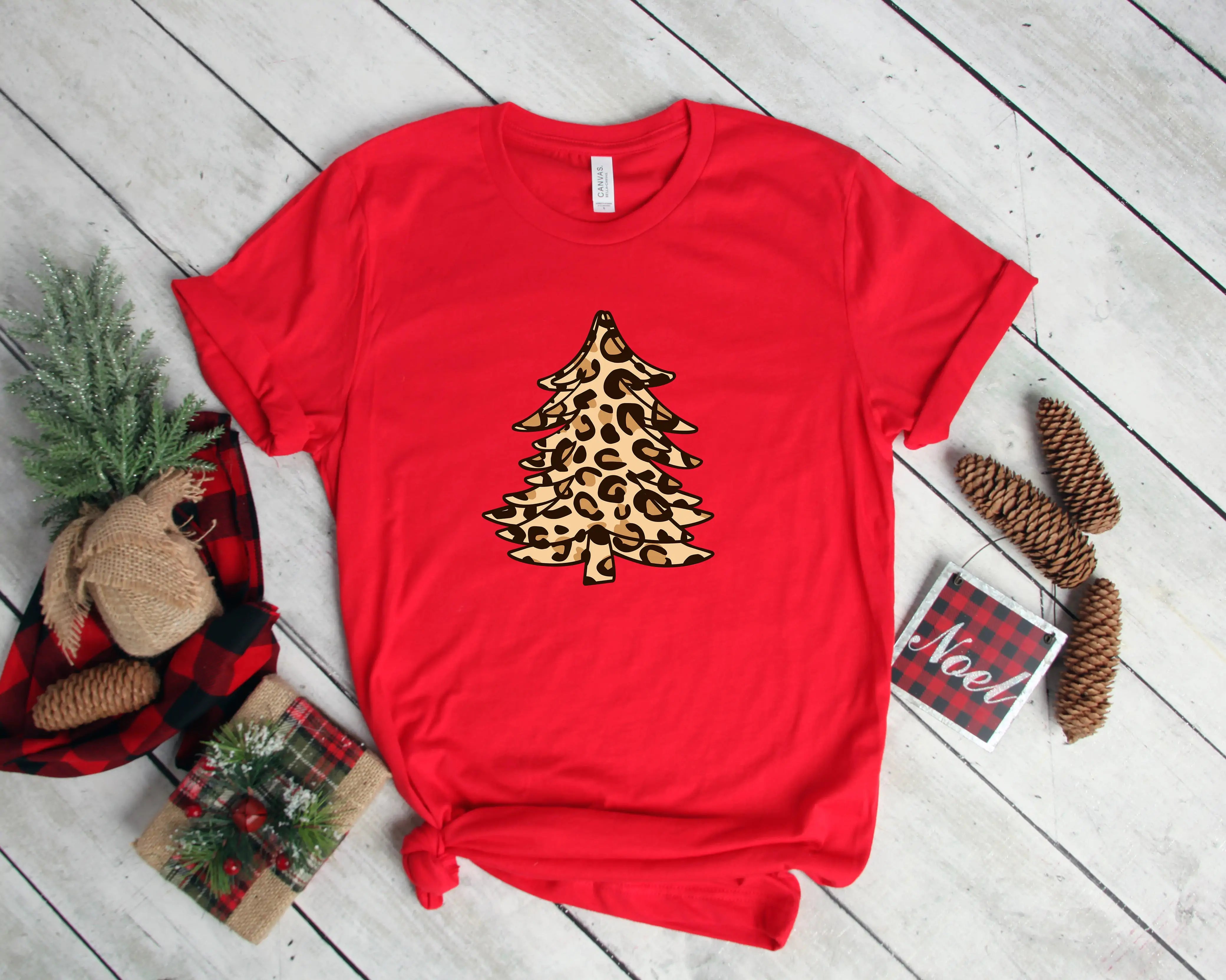 Leopard Christmas Tree Shirt