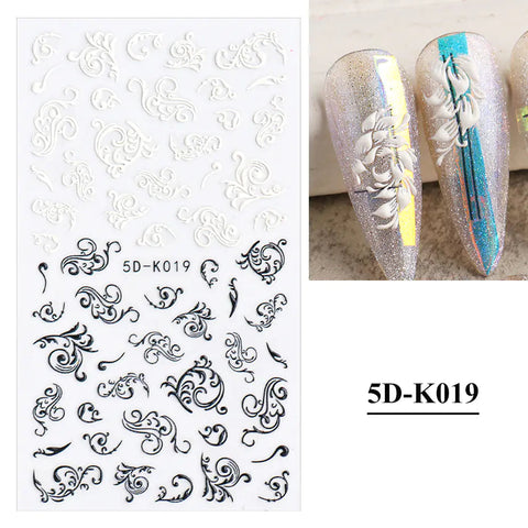 3D Hollow White Bridal Lace Butterfly Nail Stickers Frugal Finds Galore