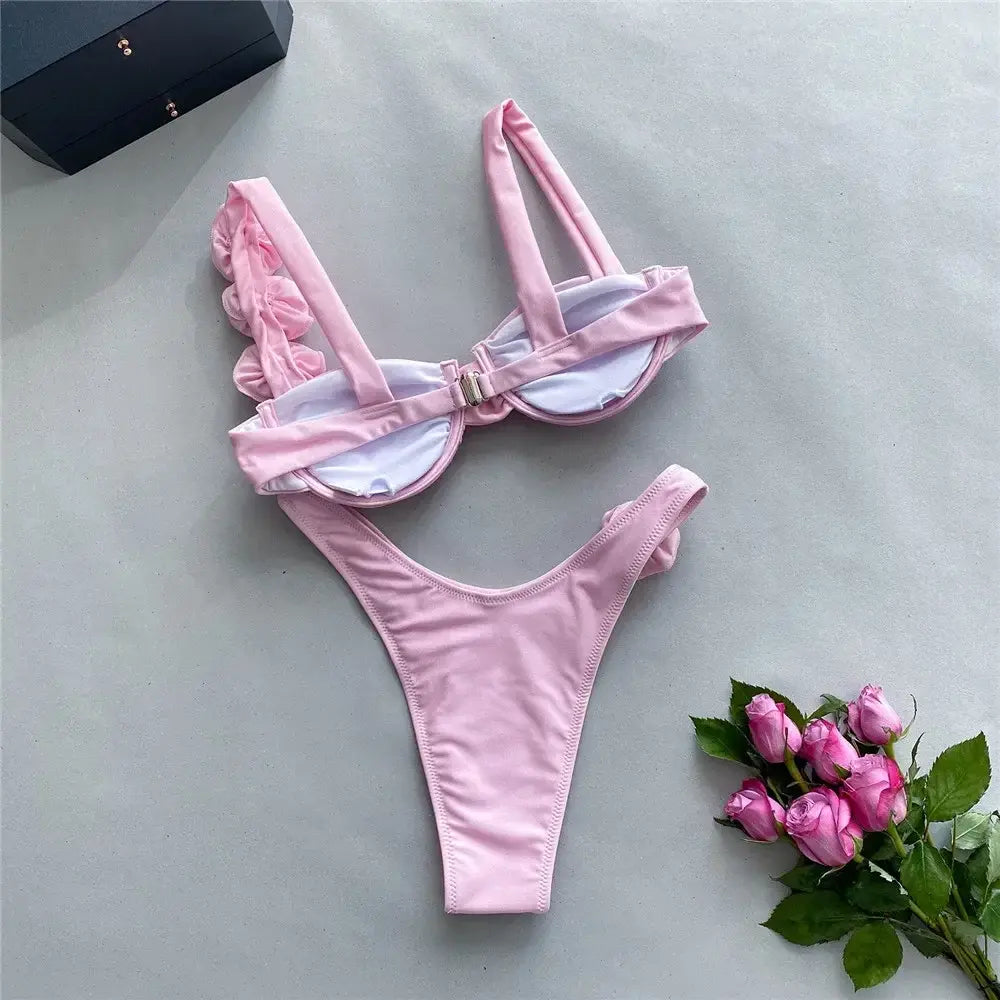 Pink Push-Up Bikini Set