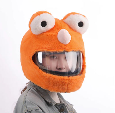 Plush Helmet Liner for Motorcycle with Big Eyes Frugal Finds Galore