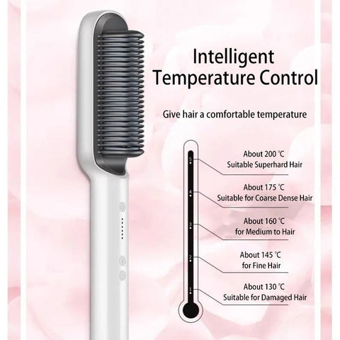 5-Setting PTC Electric Hair Straightening Brush Frugal Finds Galore