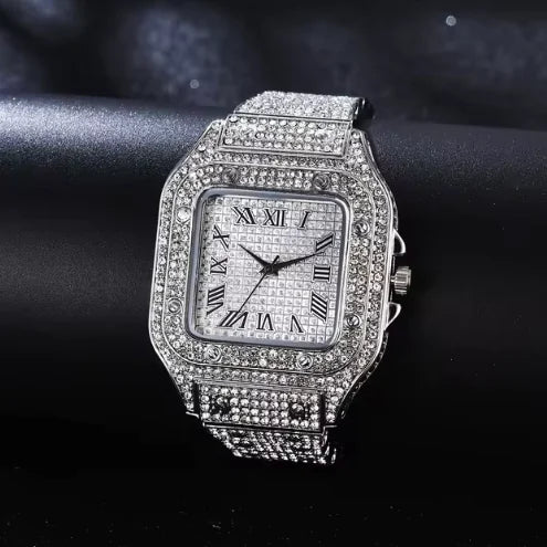 Unisex Diamond Bust Down Watch