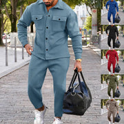 Suede Slim Fit Solid Color Two-Piece Suit for Men Frugal Finds Galore
