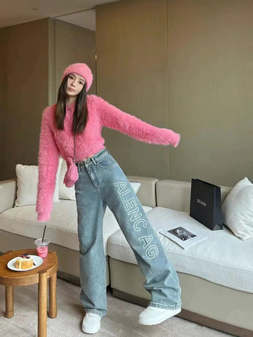 Burnt-out Technology Loose Straight-leg Jeans Frugal Finds Galore