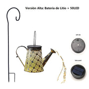 Solar Garden Kettle Lamp - Wrought Iron Outdoor Lighting Frugal Finds Galore