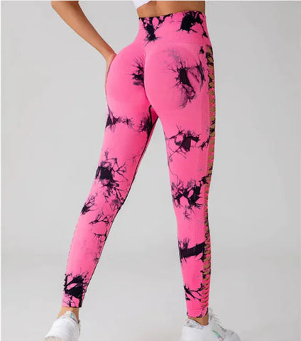 Tie-Dye High-Waist Mesh Yoga Leggings Frugal Finds Galore
