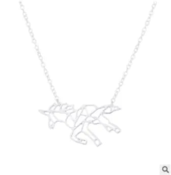 Origami Necklace, Unicorn Necklace, Horse Necklace Frugal Finds Galore