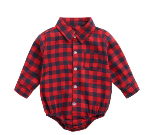 Infant Toddler Plaid Jumpsuit with Long Sleeves Frugal Finds Galore