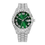 Hip Hop Roman Scale Diamond Quartz Watch Frugal Finds Galore