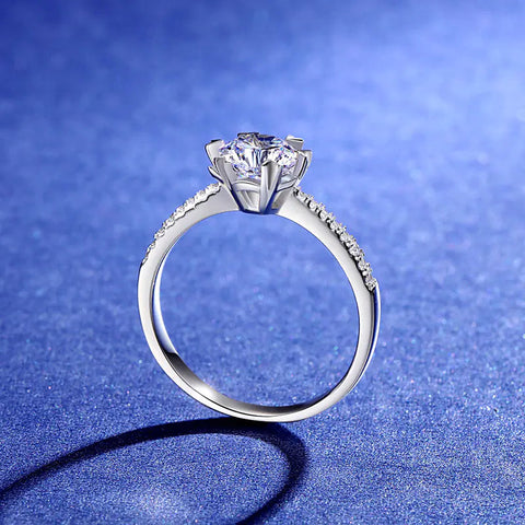 Sterling Silver 1 Carat Moissanite Snow Ring Frugal Finds Galore