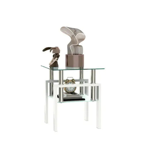 1-Piece Modern Tempered Glass End Table Frugal Finds Galore