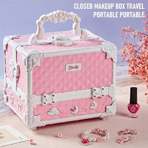 Children's Cosmetics Makeup Set Portable Box Simulation Nail Polish Play House Girl's Birthday Gift Frugal Finds Galore