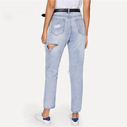 Cut Out Ripped Jeans For Women Blue Denim Trousers Frugal Finds Galore