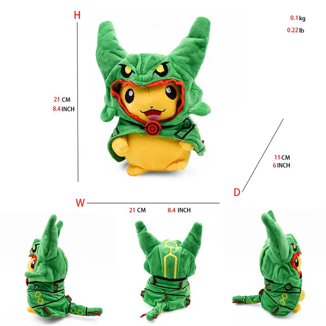 24 Pcs Pokemon Pikachu Cosplay Toys Charizard Snorlax Garchomp Tyranitar Hydreigon Anime Stuffed Plush Cartoon Peluche Dolls