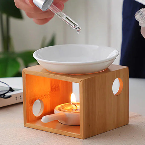 Bamboo Aroma Diffuser and Candle Holder for Home Frugal Finds Galore