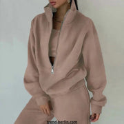 Women's Tracksuit Solid Hooded Sport Suit Frugal Finds Galore