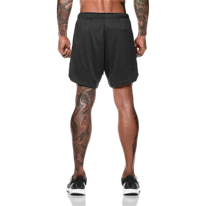 Pantalones cortos de fitness para hombre: pantalones cortos deportivos de malla transpirable y secado rápido