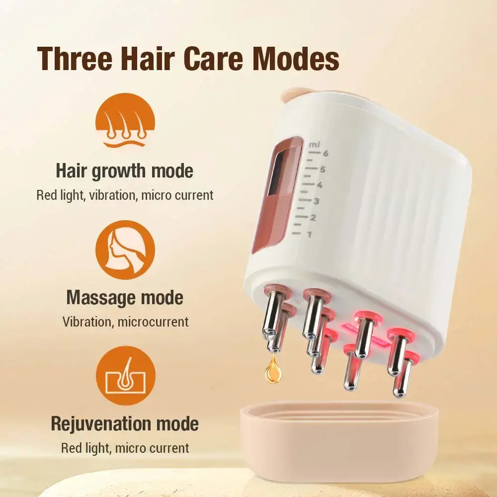 Electric  Red LED Head Massager Hair Growth Oil Serum Applicator