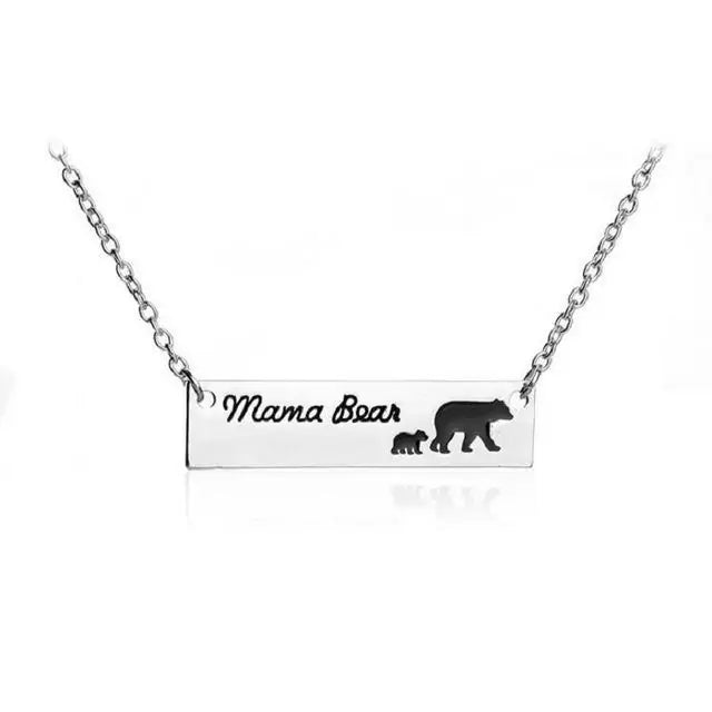 Mama Bear Silver Necklace