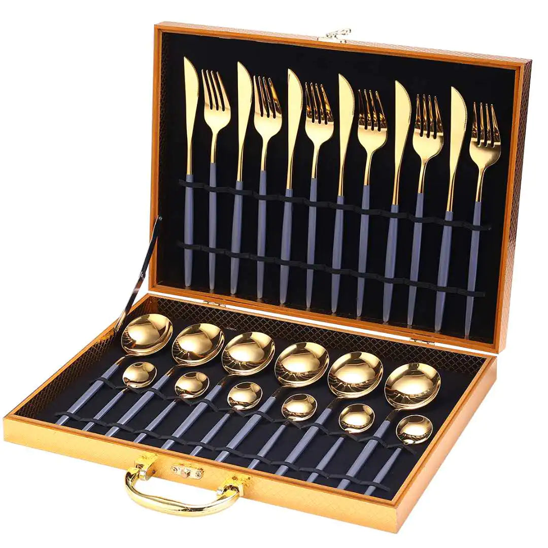 24pcs Gold Dinnerware Set