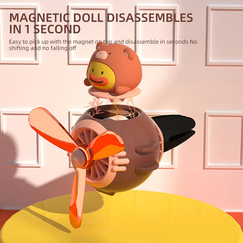 Cartoon Pilot Car Air Freshener with Rotating Propeller Frugal Finds Galore
