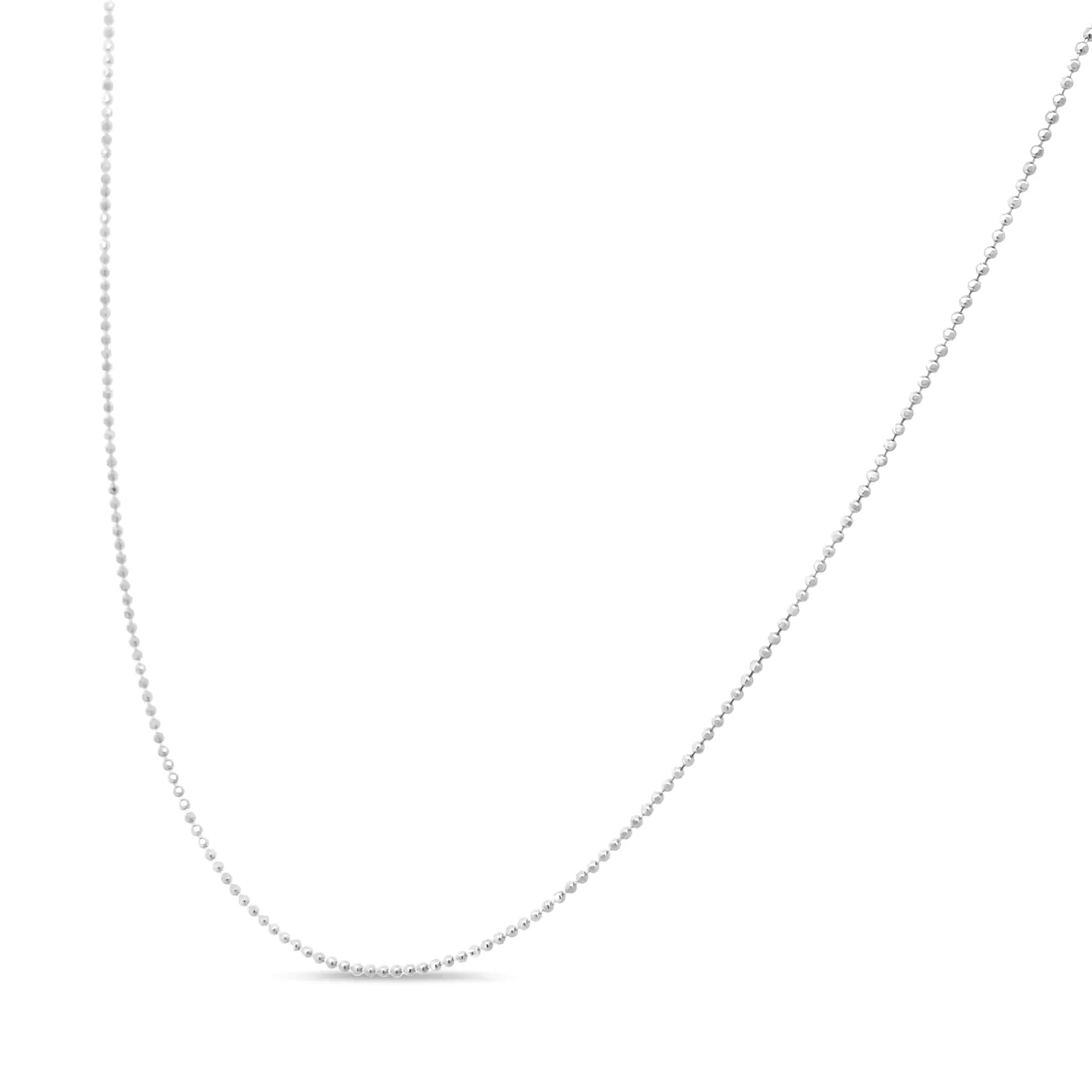 Sterling Silver 0.7mm Slim and Dainty Unisex 18" Inch Ball Bead Chain Necklace