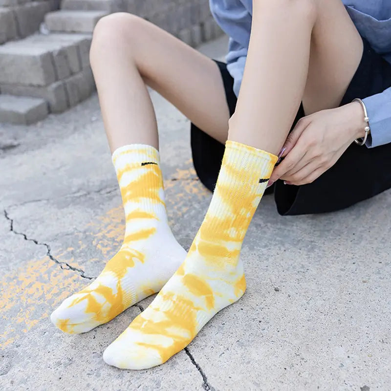 Women Tie-Dye Tube Socks