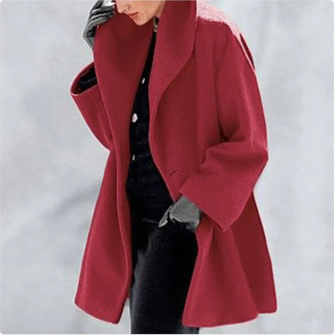 Loose Hooded Woolen Coat