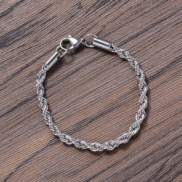 Stainless Steel Rope Chain Bracelet