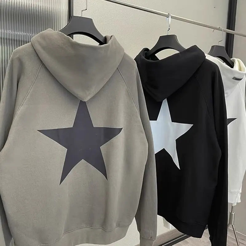 Men's Star Print Long Sleeve Hoodie