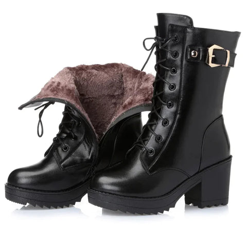 Women's Cotton-Lined Leather Martin Boots Frugal Finds Galore