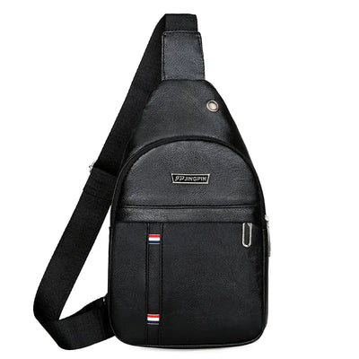 Men's PU Chest Bag - Versatile Large Capacity Sling Bag Frugal Finds Galore