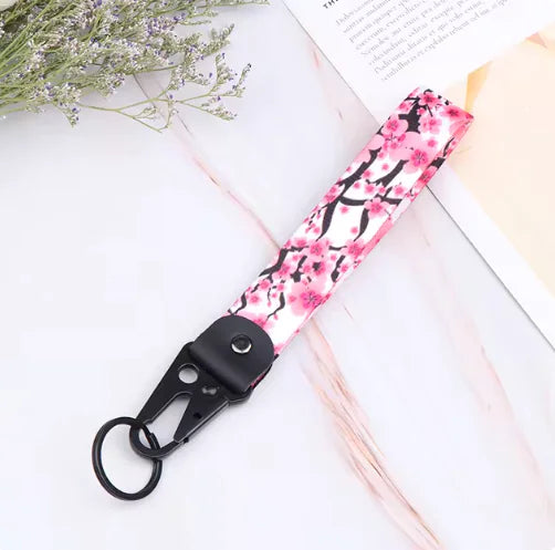 Cherry Blossom Car Keychain & Lanyard