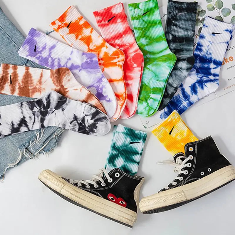 Women Tie-Dye Tube Socks