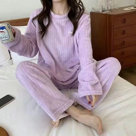 Winter Soft Velvet Pajamas Set Frugal Finds Galore
