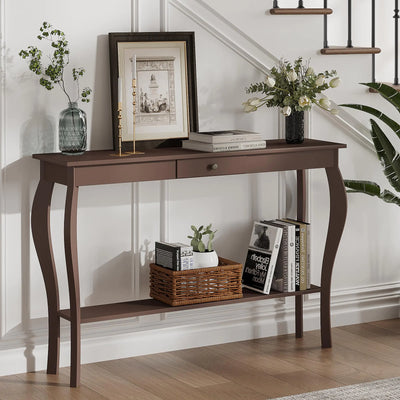 47 Inch Narrow Console Table with Drawer Frugal Finds Galore