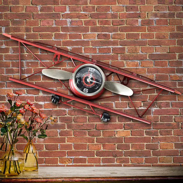 Reloj de pared vintage con cronómetro de aviador