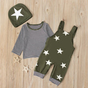 Boys' Starry Overalls Set - 3-Piece Outfit for Kids Frugal Finds Galore