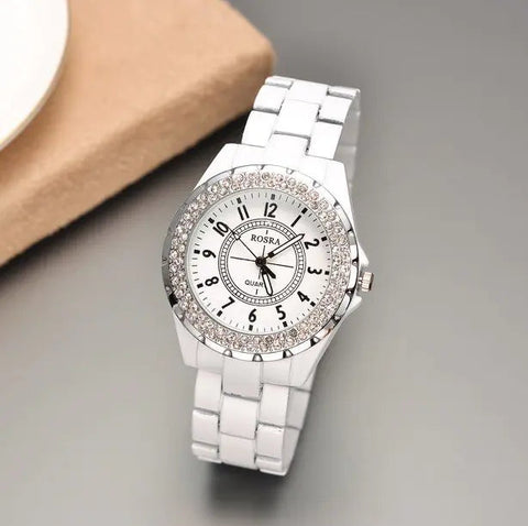 Fashion Round Dial Diamond Women's Watch Frugal Finds Galore
