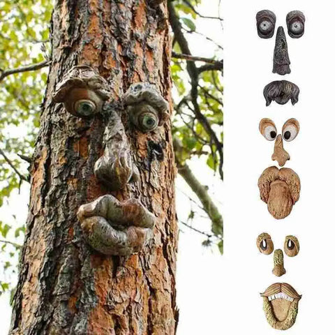 Funny Old Man Tree Face Decoration for Yard Art (1pc) Frugal Finds Galore