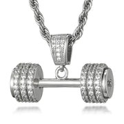 Hip Hop Iced Out Bling Rhinestone Rope Chain Barbell Gym Fitness Dumbbell Frugal Finds Galore