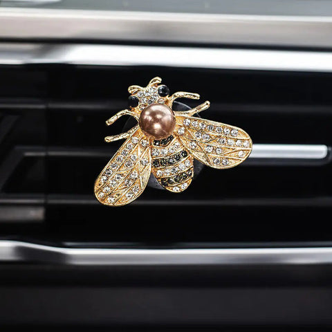 Cute Bee Car Air Freshener Clip with Pearl & Rhinestones Frugal Finds Galore