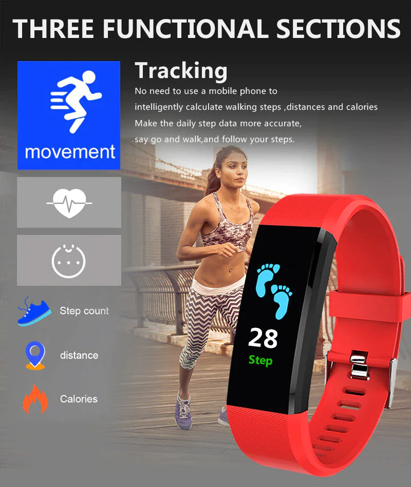 Reloj inteligente de fitness con monitor de actividad y frecuencia cardíaca para mujeres y hombres, monitor de presión arterial y oxígeno